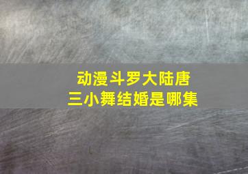 动漫斗罗大陆唐三小舞结婚是哪集