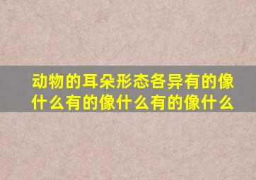 动物的耳朵形态各异有的像什么有的像什么有的像什么