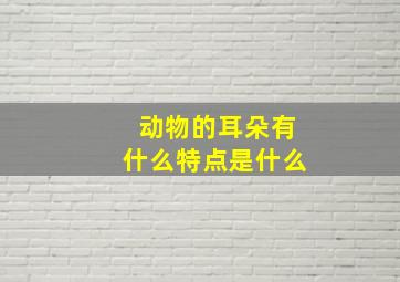 动物的耳朵有什么特点是什么