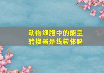 动物细胞中的能量转换器是线粒体吗