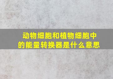 动物细胞和植物细胞中的能量转换器是什么意思