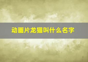 动画片龙猫叫什么名字