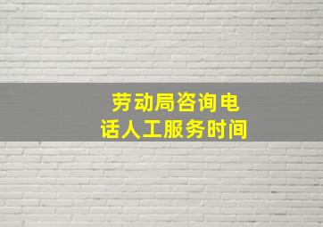 劳动局咨询电话人工服务时间