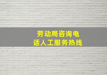 劳动局咨询电话人工服务热线