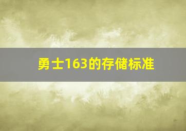 勇士163的存储标准