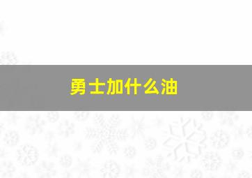 勇士加什么油