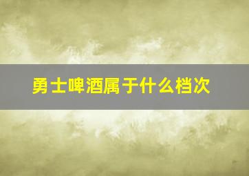 勇士啤酒属于什么档次