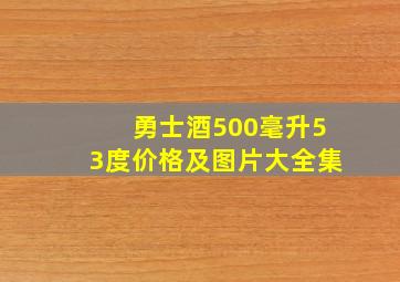 勇士酒500毫升53度价格及图片大全集