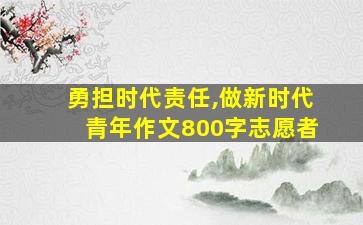 勇担时代责任,做新时代青年作文800字志愿者