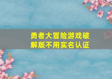 勇者大冒险游戏破解版不用实名认证