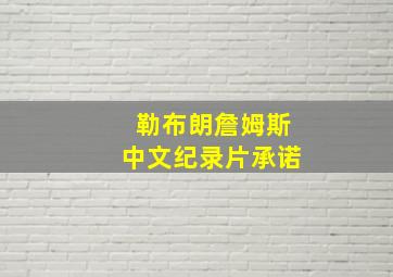 勒布朗詹姆斯中文纪录片承诺