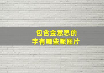 包含金意思的字有哪些呢图片