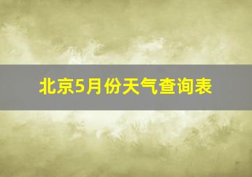 北京5月份天气查询表