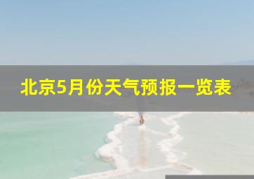 北京5月份天气预报一览表