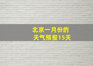 北京一月份的天气预报15天