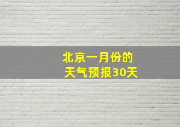 北京一月份的天气预报30天