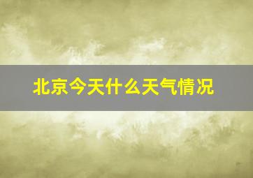 北京今天什么天气情况