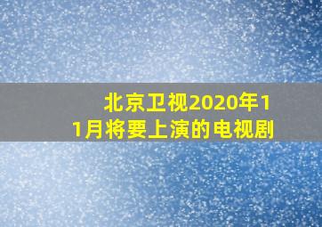 北京卫视2020年11月将要上演的电视剧