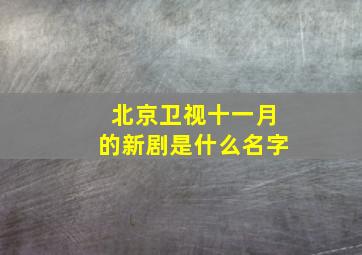 北京卫视十一月的新剧是什么名字