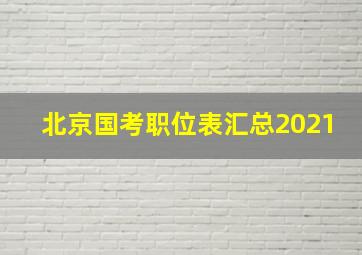 北京国考职位表汇总2021