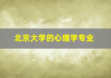 北京大学的心理学专业