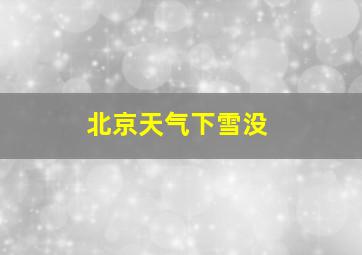 北京天气下雪没