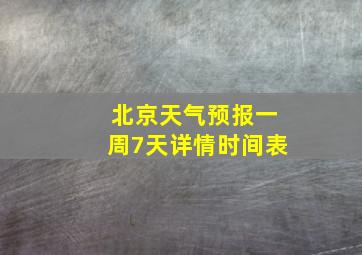 北京天气预报一周7天详情时间表