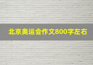 北京奥运会作文800字左右