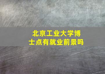 北京工业大学博士点有就业前景吗