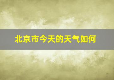 北京市今天的天气如何