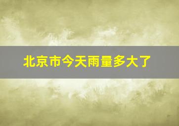 北京市今天雨量多大了