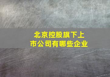 北京控股旗下上市公司有哪些企业