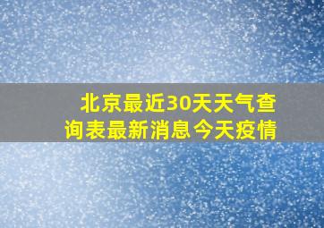 北京最近30天天气查询表最新消息今天疫情