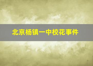 北京杨镇一中校花事件