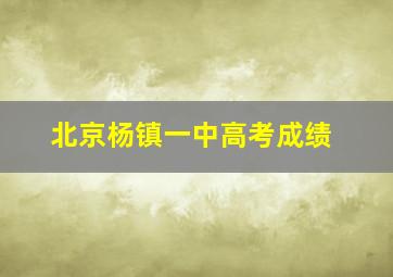 北京杨镇一中高考成绩