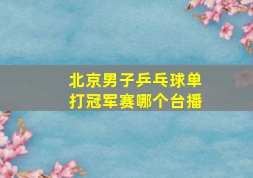 北京男子乒乓球单打冠军赛哪个台播