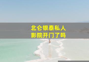 北仑银泰私人影院开门了吗