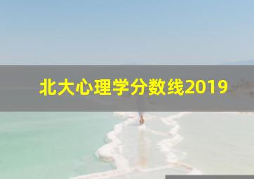 北大心理学分数线2019