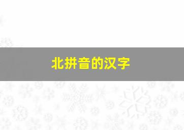 北拼音的汉字