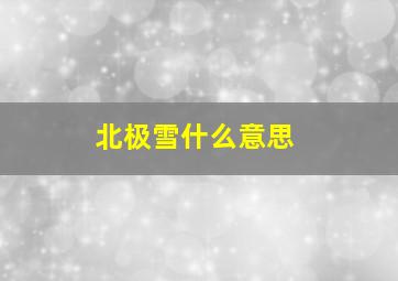 北极雪什么意思