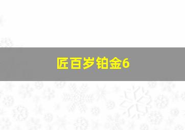 匠百岁铂金6