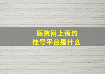 医院网上预约挂号平台是什么