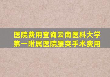 医院费用查询云南医科大学第一附属医院腰突手术费用