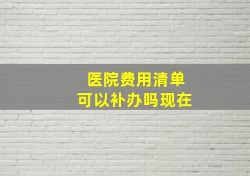 医院费用清单可以补办吗现在