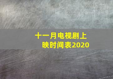 十一月电视剧上映时间表2020