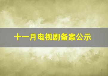 十一月电视剧备案公示