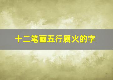 十二笔画五行属火的字