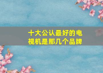 十大公认最好的电视机是那几个品牌