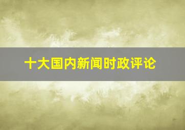 十大国内新闻时政评论