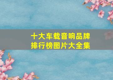 十大车载音响品牌排行榜图片大全集